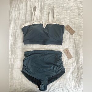 Classy high waisted two piece swim suit